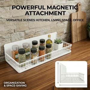 Juego de Estantes Magnéticos para Especias para Refrigerador, 4 Estantes de Almacenamiento Magnéticos de Metal, Fabricante Chino - Product Image 1