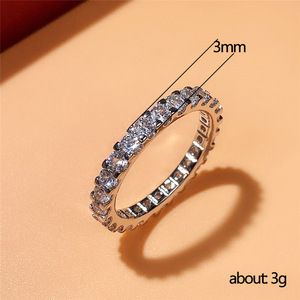 <span class=keywords><strong>Iwish</strong></span> Nuevo Estilo GYpmb Anillo de Mujer Chapado en Oro con Incrustaciones de Latón, Conjunto de Anillos en Grupo con Zirconia de Círculo Completo, Anillo de Fila de Lujo Ligero y Moderno - Product Image 4