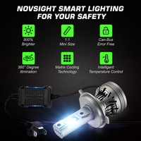 Ampoule de phare LED Novsight N37 H4 H7 9005 9006 Feux de croisement 22000LM 120W Haute puissance H11 Phares de voiture X5 A4 Kit