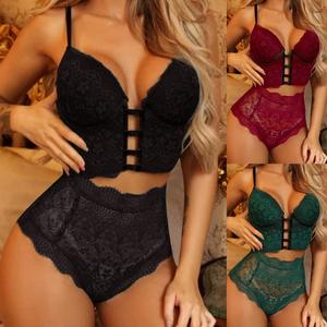 2 Delige Dames Sexy Lingerie Sets Kant Holle Valentijnsdag Dames Pak Mesh Beha En Slipje Ondergoed Set Stripper Outfit - Product Image 2