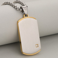 Pendentif barre vierge personnalisable en acier inoxydable, gravure laser, plaque nominative, non ternissant, collier unisexe