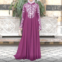 Caftan de style turc Robe de femmes de Dubaï Abaya de modèles de mode Robe musulmane pour femmes