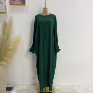Abito Estivo Tiktok Bat Dress in Poliestere Tinta Unita, Taglie Forti, Stile Turco Dubai Medio Oriente, Collezione Estate 2023 LR616 - Product Image 2