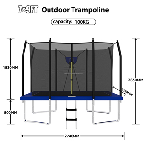 <span class=keywords><strong>Trampoline</strong></span> de jardin rectangulaire professionnel Zoshine de haute qualité pour enfants, vente en gros à prix abordable, directement de l'usine - Product Image 6