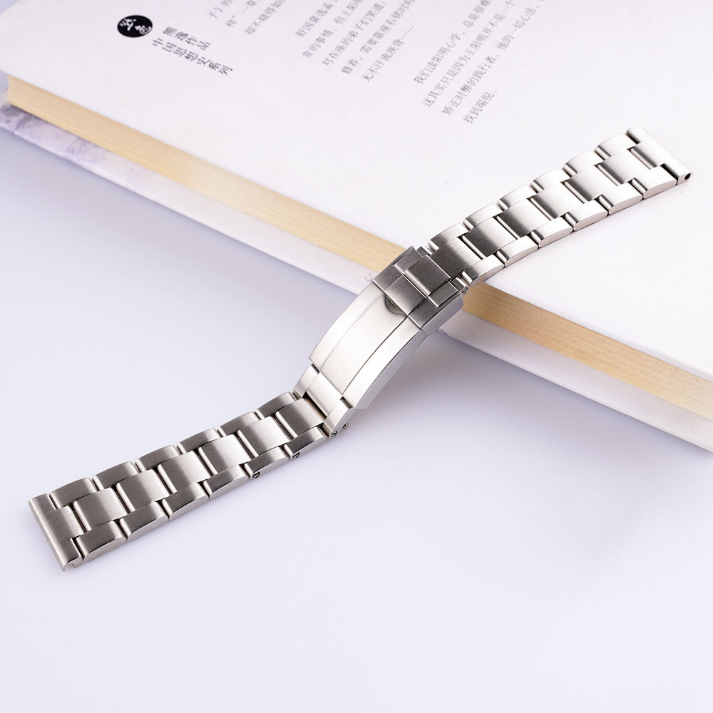 20mm 22mm Straight End 316L Stainless Steel Solid Oyste Bracelet