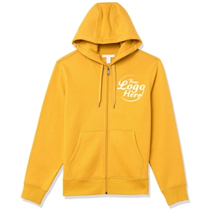 Sweat à capuche avec logo personnalisé Vente en gros Polyester Coton Jaune Sweat à capuche Mode décontractée Style sportif Sweatshirts à capuche - Product Image 1