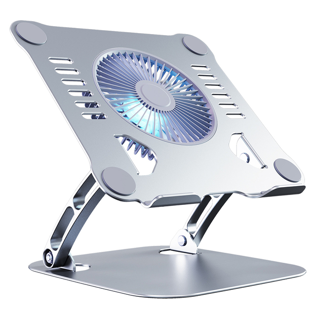 Desktop Adjustable Height Aluminum Cooling Fan Laptop Stand Cooler Pads
