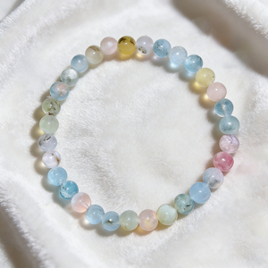 Nueva Pulsera de Morganita Arcoíris Natural, Pulsera Elástica de Piedras Preciosas Multicolores, Pulsera de Cristal Colorida - Product Image 2