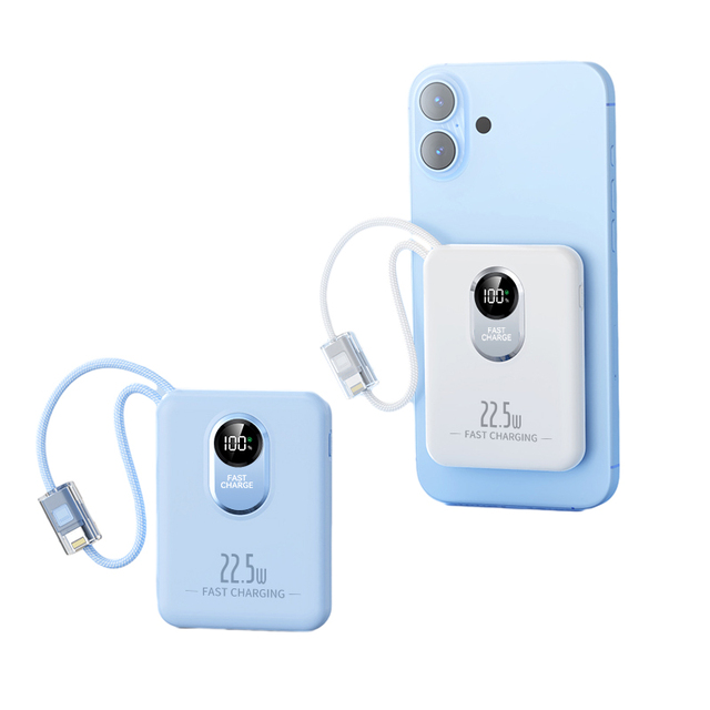 10000mAh Wireless Magnetic Portable Power Bank 15W Wireless Fast Charging 10000mAh Battery Pack with Cable Power Station