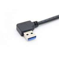 Cable de Datos USB 3.0 de Ángulo Izquierdo de 90 Grados a Ángulo Recto USB 3.0 Macho, Carga Rápida 3A, Núcleo de Cobre Puro, Blindaje Trenzado, 12 Meses de Garantía