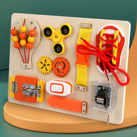 Juego de Mesa Multifuncional Educativo Temprano para Niños de 5 a 7 Años, Aprendizaje de Habilidades para la Vida, Juguete de Madera, Tabla Sensorial