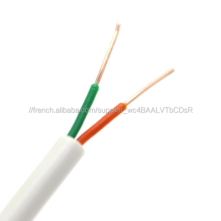 Cat3 cat5 cat6 0.5mm CU CCA PVC Veste 2 Core 1 Paires De Câble Téléphonique