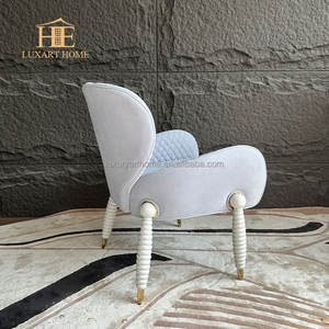 Silla de Comedor de Lujo Francesa para Hogar, Cafetería, Hotel, Boda, con Tapicería de Terciopelo y Hoja de Oro, Silla de Restaurante de Diseño Moderno y Sólido para <span class=keywords><strong>Villa</strong></span> - Product Image 5