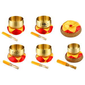 Tazón de suministros para templo <span class=keywords><strong>budista</strong></span> de 2,6 pulgadas-10 pulgadas, cobre, latón, borde de cuerpo desnudo, meditación, sonido, curación, cuenco de canto tibetano - Product Image 1