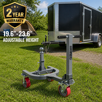 Chariot de remorquage industriel robuste en acier au carbone, capacité de charge de 5000 lb, hauteur réglable de 19,6 à 23,6 pouces, roues pivotantes à 360°, garantie de 2 ans