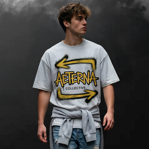 T-shirt Homme Oversize en Coton Lourd 300 GSM Délavé à l'Acide, Coupe Boxy Courte, Imprimé Graphique, Style Streetwear, Logo Personnalisé, OEM ODM - Product Image 3