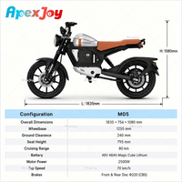 Motocicleta Eléctrica Apexjoy TROMOX-M05 para Adultos, 70 km/h, 2500 W, 48 V, 48 Ah, 80 km de Autonomía, E-TCS, Bluetooth, Venta al por Mayor en China