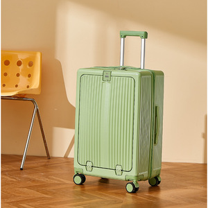 Valise Saikit à ouverture frontale, 24 pouces, roues pivotantes, serrure à combinaison, valise à roulettes pour voyage, couleur unie, design léger - Product Image 2