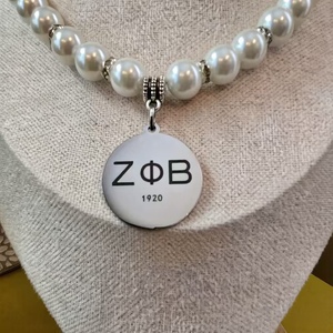 Collares con Colgante de Letras Griegas Personalizadas de la Hermandad Zeta, con Cuentas, Admiten Personalización - Product Image 4