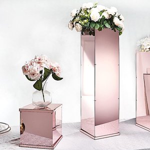 Boîte d'affichage miroir en or Rose amovible de 40 pouces, centre de table, <span class=keywords><strong>colonne</strong></span> sur pied pour la décoration de mariage, de fête, d'événements - Product Image 1
