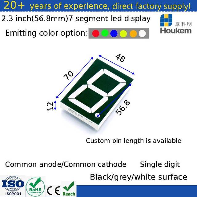 2.3 Inch Seven Segment 1 Digital 7 Segment Digital Led Numeric Display