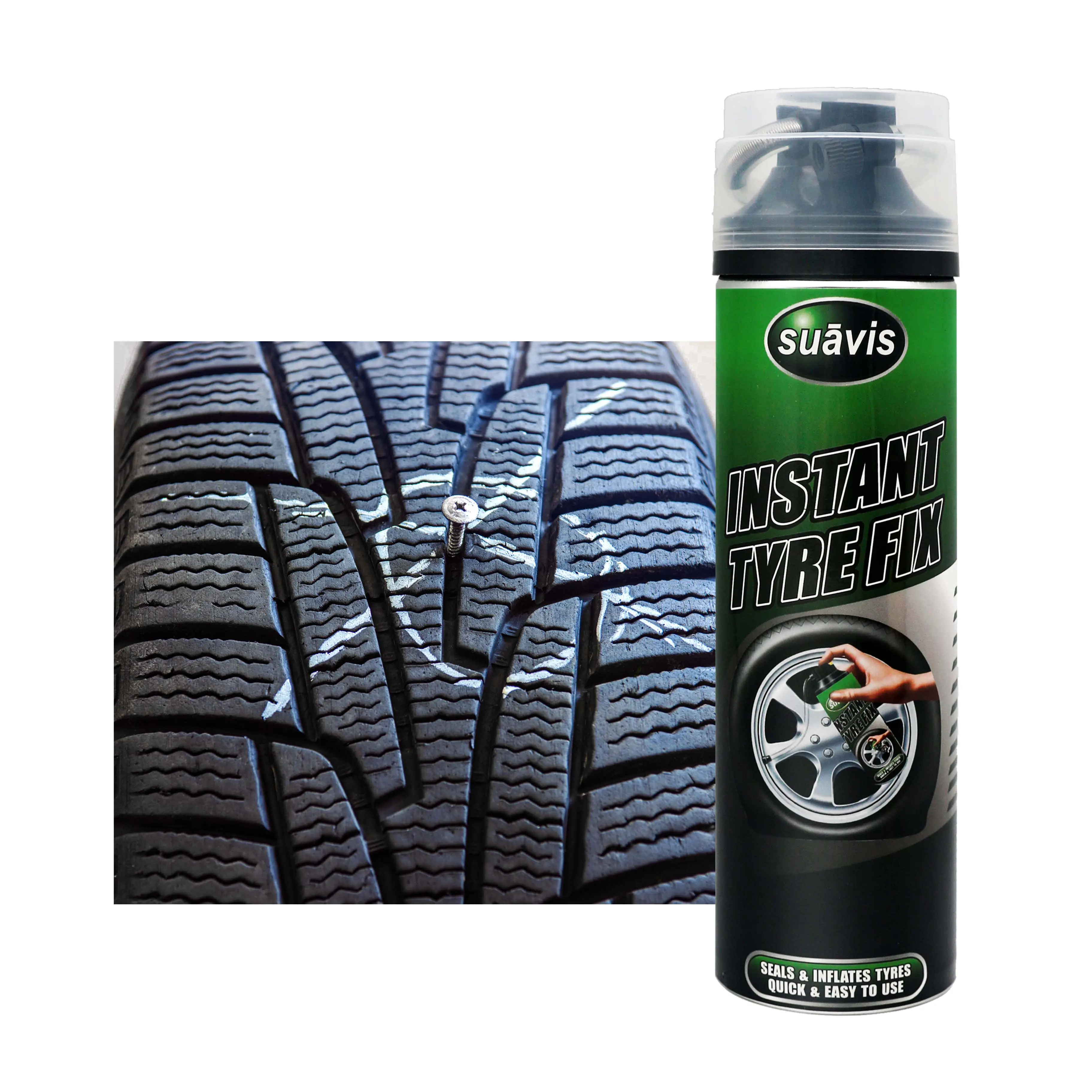 Scellant pour pneu de voiture personnalisé Joint anti-crevaison Gonfleur et scellant de pneu liquide pour voiture
