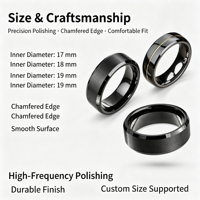 Bague intelligente NFC en céramique haut de gamme personnalisée avec puce NTAG216 CUID, bague RFID passive pour le contrôle d'accès et les cartes de visite professionnelles