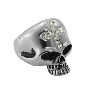 Skull <b>Ring</b> Silver Men's Punk Retro <b>Titanium</b> Steel Jewelry Gift 290109 - Product Image 5