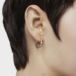 Heart <b>Shape</b> Hoop Earrings 18k Gold And Silver Color <b>Blocked</b> Stainless Steel For Gift - Product Image 2