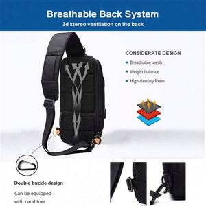 Muestra gratuita de mochila bandolera con logotipo personalizado, USB, antirrobo, para hombre, bolso de pecho, bolsos de hombro casuales para mujer - Product Image 4