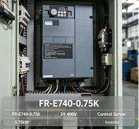 Variateur de fréquence 0,75 kW FR-E740-0.75K triphasé 380 V CA, contrôle vectoriel sans capteur, IP20 pour moteur CE