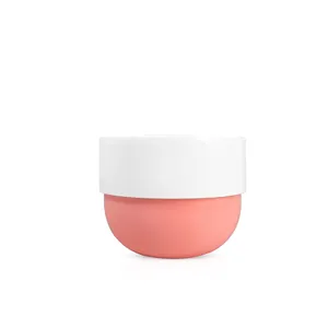 Tarro de crema cosmético de plástico PP de 300ml, venta al por mayor, tarro en forma de cuenco de cara blanca con tapa de Color
