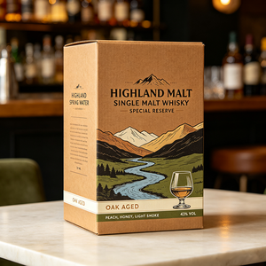 Boîte à <span class=keywords><strong>whisky</strong></span> personnalisée de luxe avec estampage à chaud doré, mélange Golden Hour, expédition rapide en 72h, boîte à bouteille de vin en carton anti-écrasement - Product Image 3