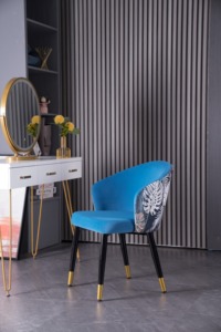 NOVA Modern Design Art Déco <span class=keywords><strong>Chaise</strong></span> de Salle à Manger Vert Fashion Velours <span class=keywords><strong>Tissu</strong></span> avec Pieds en Acier au Carbone pour Restaurant ou Villa - Product Image 5