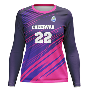 Maillot de volley-ball professionnel pour femmes, col rond, manches longues, maillot de match pour joueur - Product Image 3