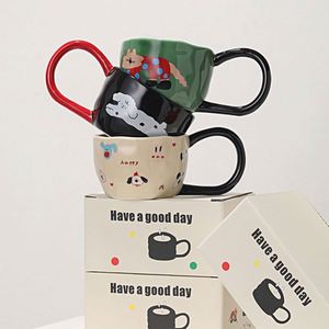 Mug en céramique personnalisé pressé à la main avec grandes oreilles, poignée mignonne et grande, tasse à café promotionnelle, cadeau d'affaires - Product Image 1