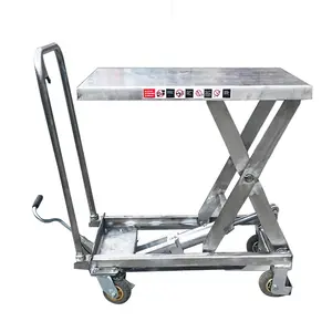 Mobile manual hydraulic lift car scissor-type lifting platform stainless steel lifting platform small unloading platform