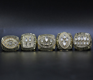 NFLサンフランシスコフォーティナイナーズチャンピオンシップリングセットトレンディな5年間コレクション1981-1984 1988 1989 1994ファッションリングプリンセスカット合金 - Product Image 4