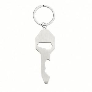 Décapsuleur porte-clés en acier inoxydable, style Europe et États-Unis, avec étiquette en alliage, vente en gros, pour cadeaux de fêtes - Product Image 4