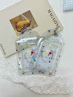 Pochette transparente personnalisée en PVC pour cartes Kpop, support pour fans, mini-porte-cartes pendentif de 3 pouces pour cartes d'idols scolaires