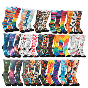 Chaussettes personnalisées en gros sans limite de couleur, imprimées numériquement en 3D <span class=keywords><strong>avec</strong></span> photos de visages d'animaux amusants, motifs léopard, poisson, <span class=keywords><strong>chien</strong></span>, chat - Product Image 4