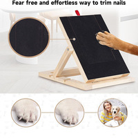 Rascador Plegable para Perros y Gatos con Caja para Golosinas, Lima y Amoladora de Uñas, Altura Ajustable, Madera Resistente
