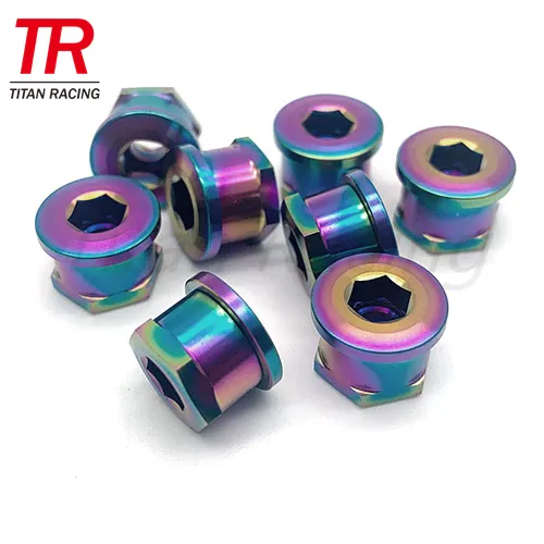 Single Double Chainrings Bolts Nuts Titanium Alloy Crank Screw Chainwheel Bolt For BMX Bikes