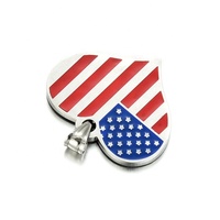Yiwu Aceon acier inoxydable mode nouvellement élection soutien cadeau bijoux côté arrière blanc rouge bande bleu étoile coeur drapeau américain pendentif