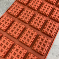 Emporte-pièce rectangulaire en silicone à 20 cavités pour gaufres et biscuits, outil de décoration de gâteaux en fondant, pour la pâtisserie DIY, écologique, certifié LFGB