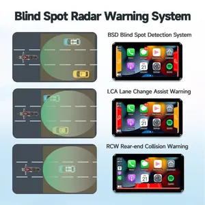 AlienRider M2 Pro Motorcycle Carplay Android Auto Navigation Avec Écran Tactile Radar à Ondes Millimétriques 77GHz Détection d'Angle Mort