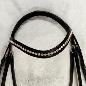 leather fine finished Bling Browband supplier Customize Genuine Leather Horse Tack <b>Crystal</b> Brow band wholesale manufacturer - Product Image 1
