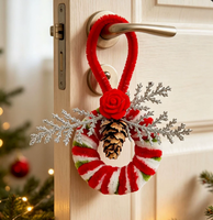 Pendentifs pour arbre de Noël très demandés, guirlandes de fleurs en peluche, cônes de pin, petites décorations faites à la main, décorations de Noël
