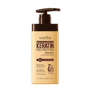 Shampoo à la kératine et aux polypeptides SADOER 750 ml, contrôle du sébum, antipelliculaire, restauration de la brillance, shampooing pour cheveux gras pour hôtel - Product Image 6