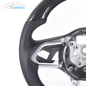 Volante de fibra de carbono de cuero negro para <span class=keywords><strong>Jaguar</strong></span> - Product Image 4